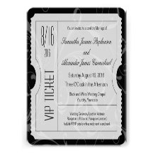 Invitations noires et blanches de billet de mariag