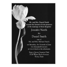 Invitations noires et blanches de mariage