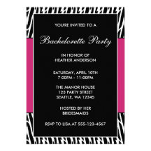 Invitations noires et roses de partie de Bachelore