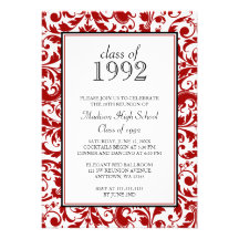 Invitations noires rouges de la Réunion de classe 