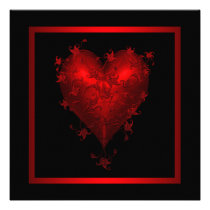 Invitations noires rouges de mariage de coeur roug invitations