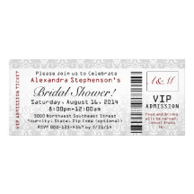 Invitations nuptiales de billet de douche