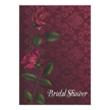 Invitations nuptiales de douche de damassé de rose