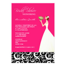 Invitations nuptiales de douche de roses indien et