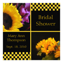 Invitations nuptiales de douche de tournesol et de