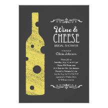 Invitations nuptiales de douche de vin et de froma