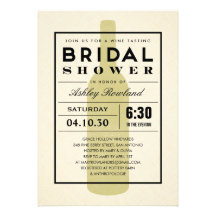 Invitations nuptiales de douche de vin moderne