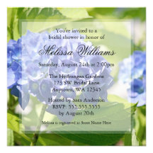 Invitations nuptiales de douche d'hortensias bleus