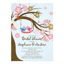 Invitations nuptiales de douche d'inséparables mod