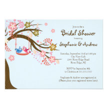 Invitations nuptiales de douche d'inséparables mod