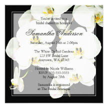 Invitations nuptiales de douche d'orchidée noire e