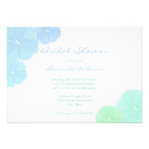 Invitations nuptiales florales en pastel de douche