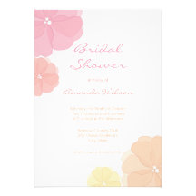 Invitations nuptiales florales en pastel de douche