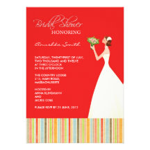 Invitations nuptiales rouges et colorés de douche 