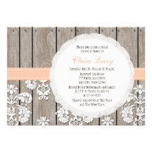 Invitations nuptiales rustiques de douche de dente