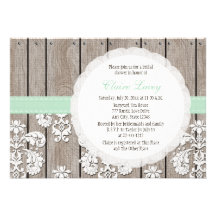 Invitations nuptiales rustiques de douche de dente