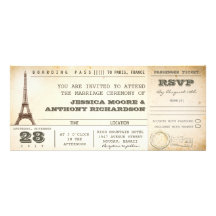 invitations PARIS de billets de mariage de carte d