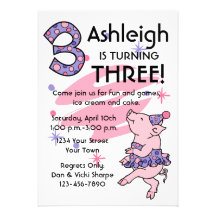 Invitations porcines de coutume d'anniversaire de 