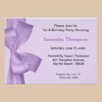 Invitations pourpres d'anniversaire d'arc invitations