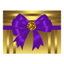 Invitations pourpres de fête d'anniversaire d'or