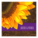 Invitations pourpres de mariage de tournesol de pa
