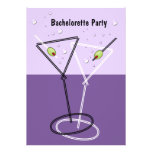 Invitations pourpres de partie de Martini Bachelor