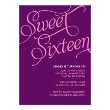 Invitations pourpres du bonbon 16