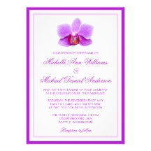 Invitations pourpres élégantes de mariage d'orchid