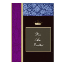 Invitations pourpres et bleues de cadre de tableau