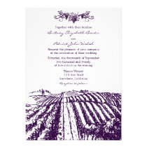 Invitations pourpres toscanes de mariage de vignob invitations