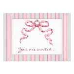 Invitations rayées grises et roses d'affaires de b