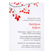 Invitations Romance rouges de dîner de répétition