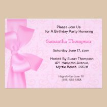 Invitations roses d'anniversaire d'arc invitations