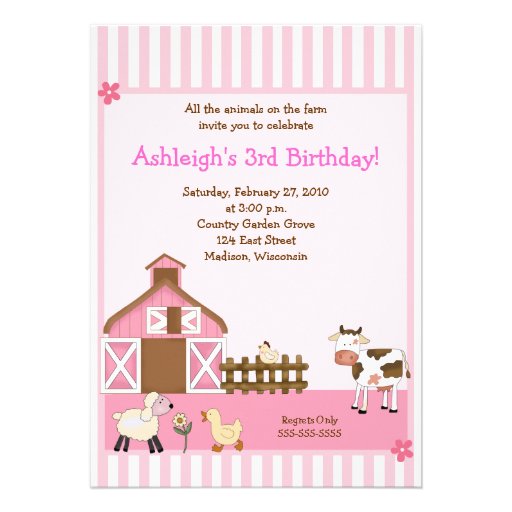 Invitations roses d'anniversaire de yard de la fer
