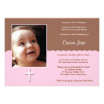 Invitations roses de baptême de chocolat