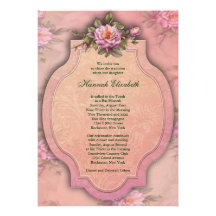 Invitations roses de bat mitzvah de roses