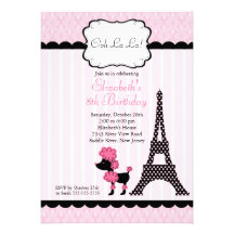 Invitations roses de fête d'anniversaire de canich