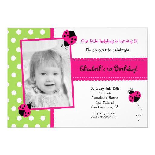 Invitations roses de fête d'anniversaire de photo 