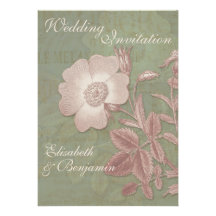 Invitations roses de mariage de cru élégant