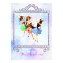 Invitations roses de mariage de danseur