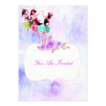 Invitations roses de mariage de danseur