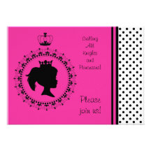 Invitations roses et noires d'anniversaire de la p