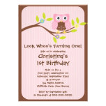 Invitations roses mignonnes de fête d'anniversaire