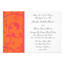 Invitations roses oranges de bonheur de mariage tr