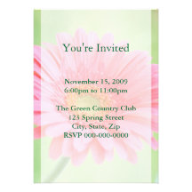 Invitations roses personnalisables de marguerite d