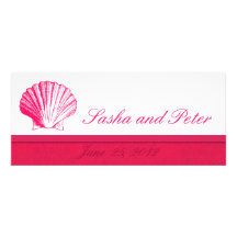 Invitations roses profondes de mariage de plage de