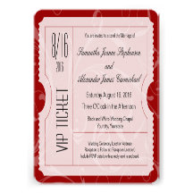 Invitations rouges de billet de mariage de VIP