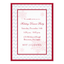 Invitations rouges de fête de vacances de Chevron 