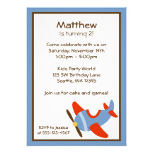 Invitations rouges et bleues de fête d'anniversair