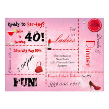 Invitations rouges et roses faits sur commande de 